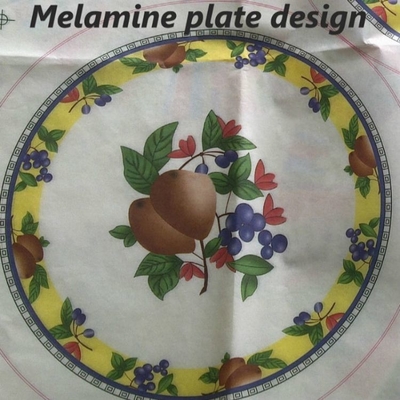 İyi bir fiyat. Kıvrılma Önleyici Parlaklık 45GSM Melamin Çıkartması Kağıt Baskı Sofra Takımı çevrimiçi