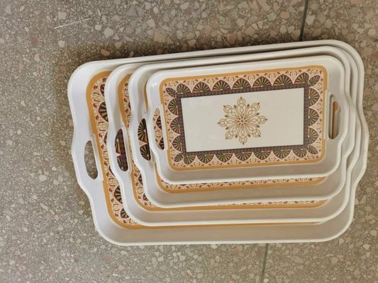 İyi bir fiyat. Toptan Custom Restaurant Melamine Plastik Ahşap Servis Tepsileri çevrimiçi