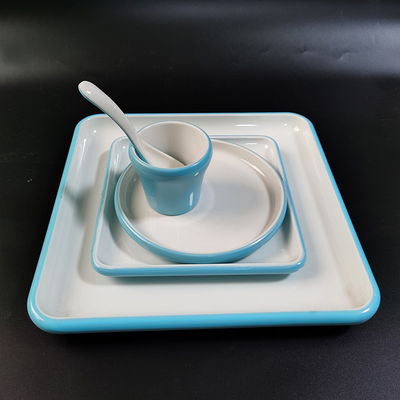İki Renkli Melamine Masa Tablosu Büyük Tepsiler Gıda Sınıfı Melamine Kalıplama Bileşiğinden Yapılmış