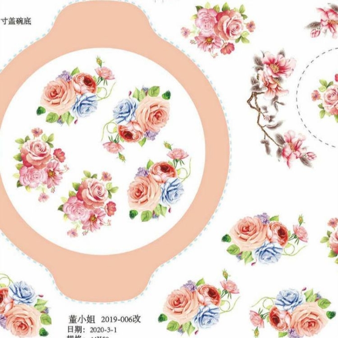Çin Keramik Kupa Su Transfer Baskı Melamine Tablolar için Dekal Kağıt 1